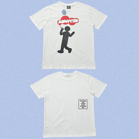 ADWYSD White Walking Figure Graphic Tee