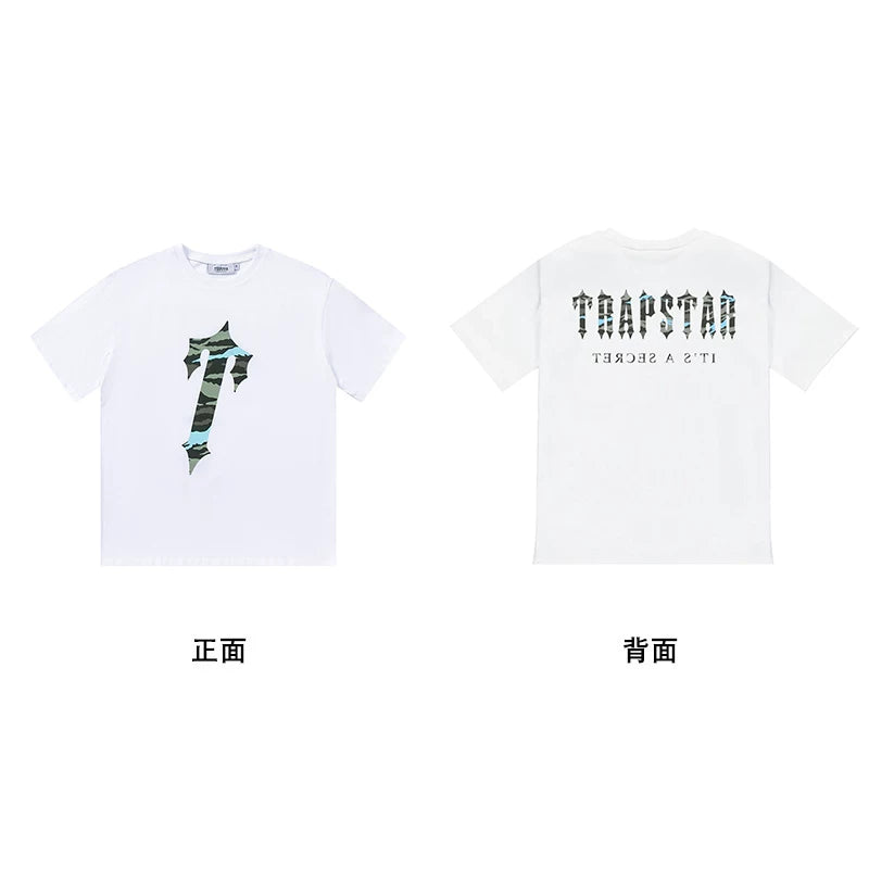 Trapstar short-sleeved T-shirt summer 2025 new letter print men and women casual loose round neck European and American trendy ins (7)