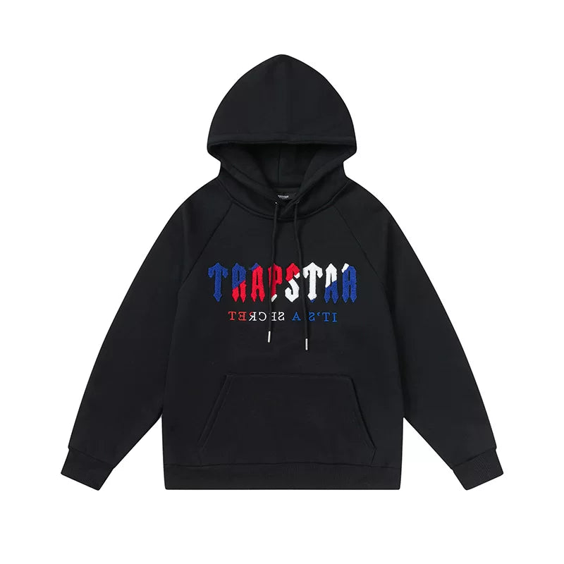 Trapstar niche trendy brand sweatshirt trousers sports leisure suit men and women couple autumn and winter plus velvet letter embroidery (6)
