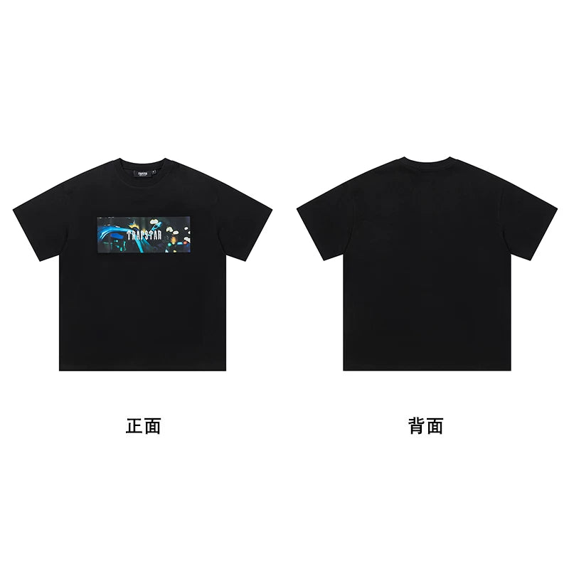 Trapstar short-sleeved T-shirt summer 2025 new letter print men and women casual loose round neck European and American trendy ins (38)