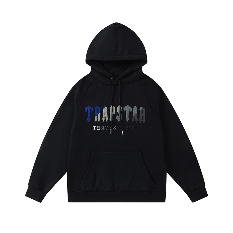 Trapstar niche trendy brand sweatshirt trousers sports leisure suit men and women couple autumn and winter plus velvet letter embroidery (14)