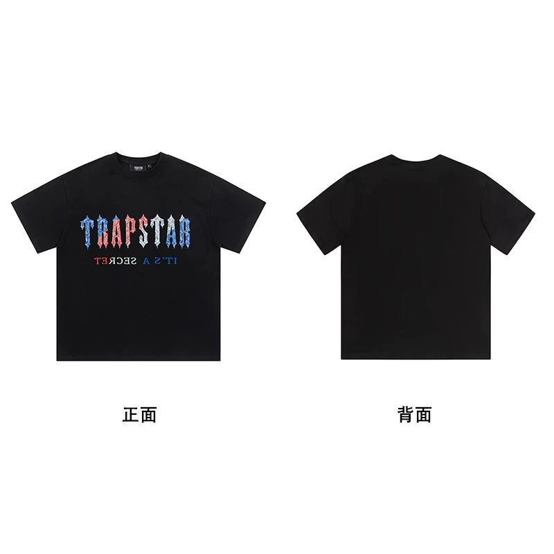Trapstar short-sleeved T-shirt summer 2025 new letter print men and women casual loose round neck European and American trendy ins (21)