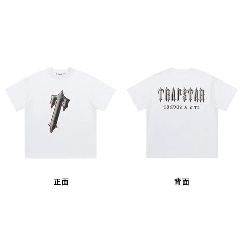 Trapstar short-sleeved T-shirt summer 2025 new letter print men and women casual loose round neck European and American trendy ins (20)