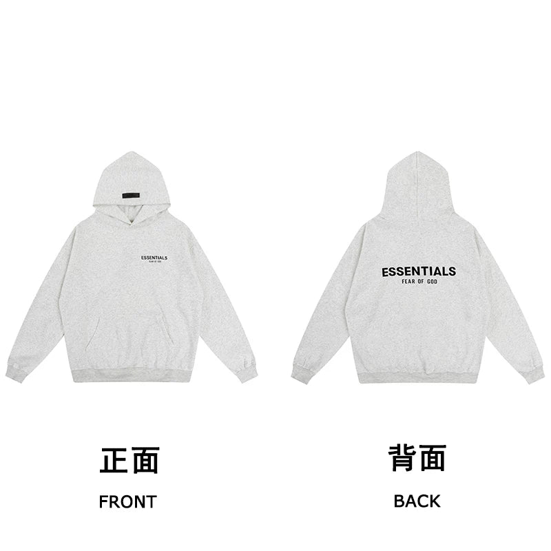 Fog autumn/winter hoodie, sweatpants, long pants with fleece hoodie, versatile letter essentials, loose and trendy ins top (38)