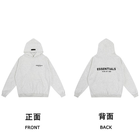 Fog autumn/winter hoodie, sweatpants, long pants with fleece hoodie, versatile letter essentials, loose and trendy ins top (38)