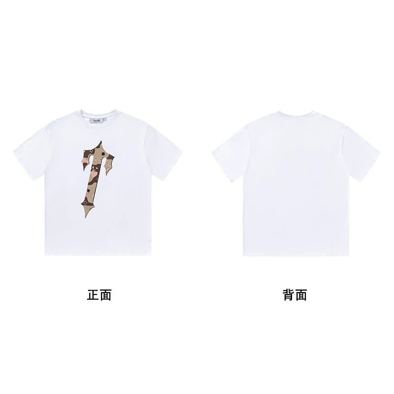 Trapstar short-sleeved T-shirt summer 2025 new letter print men and women casual loose round neck European and American trendy ins (8)