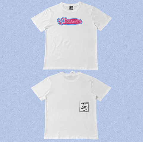 ADWYSD White Pink Oval Logo Tee