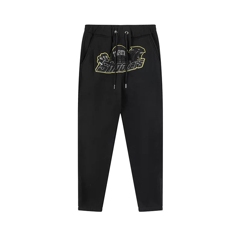 Trapstar niche trendy brand sweatshirt trousers sports leisure suit men and women couple autumn and winter plus velvet letter embroidery (55)