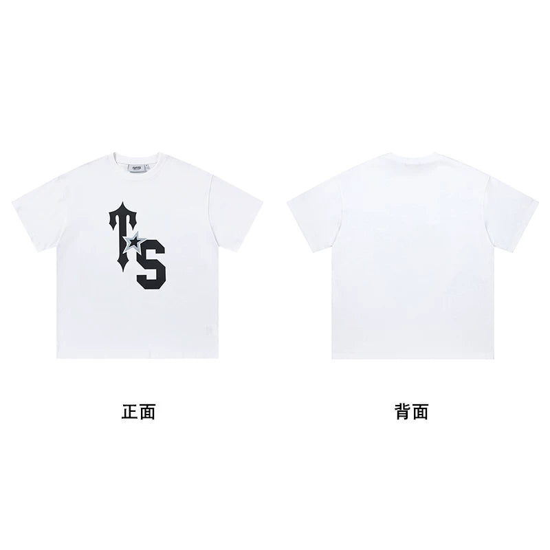 Trapstar short-sleeved T-shirt summer 2025 new letter print men and women casual loose round neck European and American trendy ins (37)