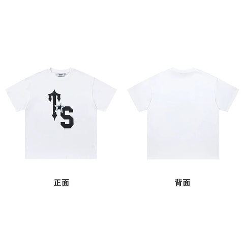 Trapstar short-sleeved T-shirt summer 2025 new letter print men and women casual loose round neck European and American trendy ins (37)