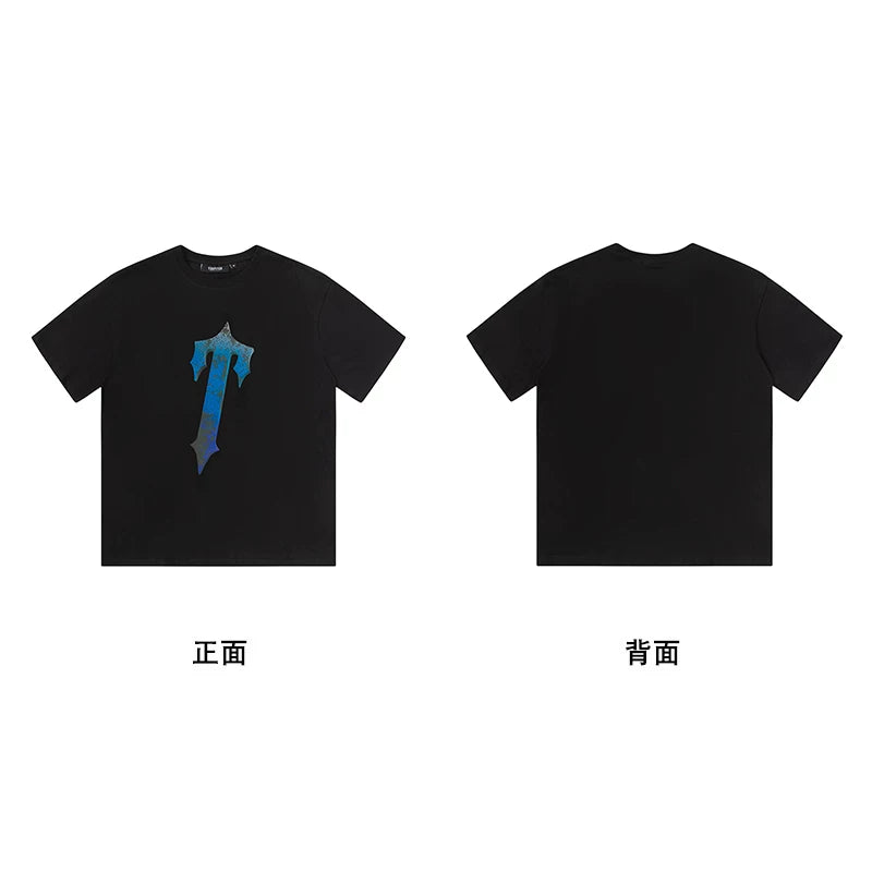 Trapstar short-sleeved T-shirt summer 2025 new letter print men and women casual loose round neck European and American trendy ins (10)