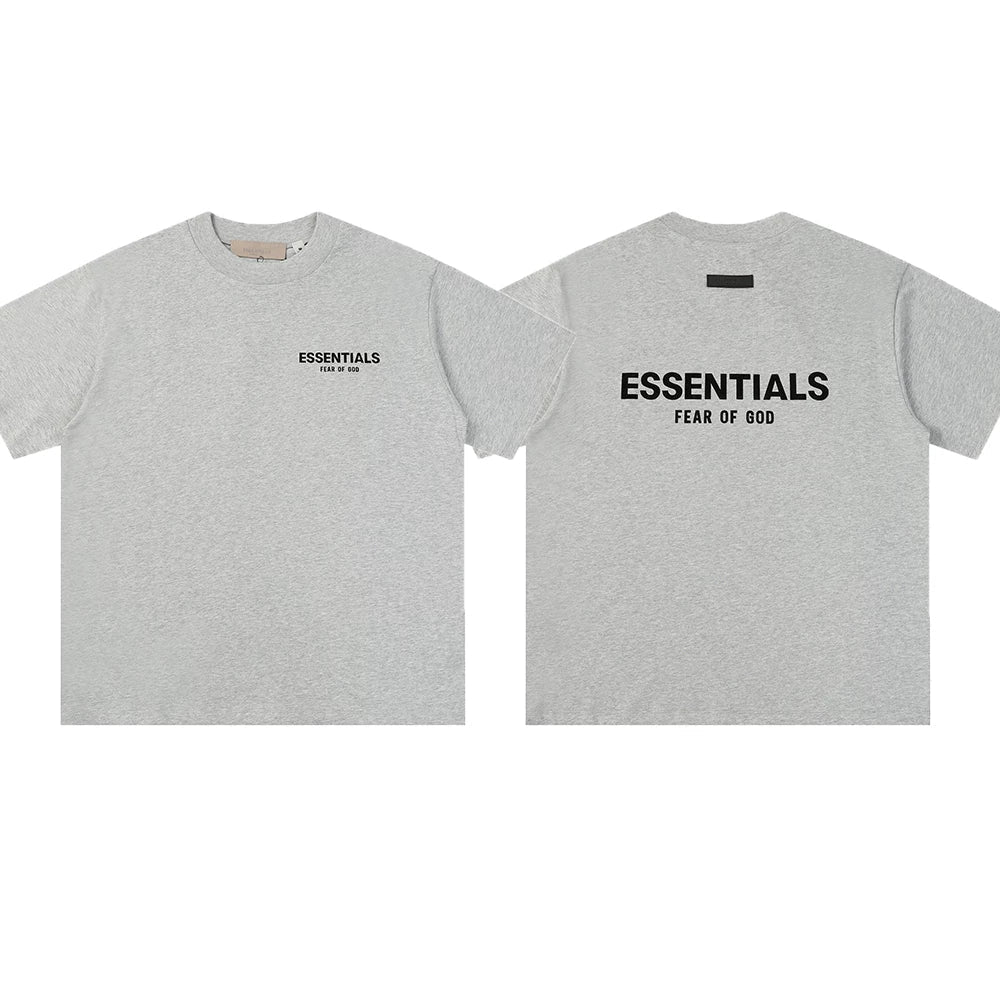 FOG double-line ESSENTIALS short-sleeved T-shirt men European and American couples trendy brand round neck loose cleanfit half-sleeved women (2)