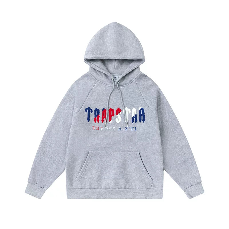 Trapstar niche trendy brand sweatshirt trousers sports leisure suit men and women couple autumn and winter plus velvet letter embroidery (8)
