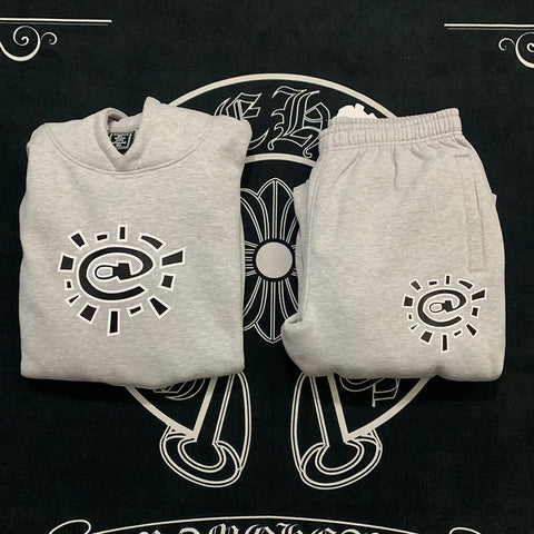 ADWYSD Logo Heavyweight Hoodie and Sweatpants Set - Athletic Grey