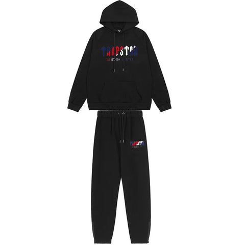 American tide trapstar blue gray tiger head gradient towel embroidered men's and female couple sweater trousers casual set (24)
