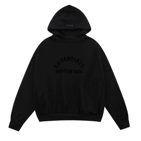 FOG double line heavyweight high street trendy brand hooded sweatshirt with plush loose sweatshirt jacket suitable for men and women, youthful and popular style (26)