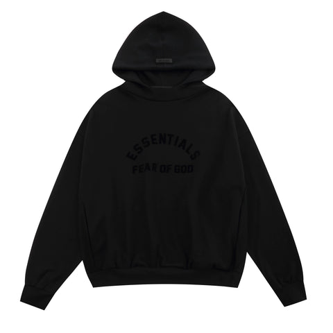 FOG double line heavyweight high street trendy brand hooded sweatshirt with plush loose sweatshirt jacket suitable for men and women, youthful and popular style (26)