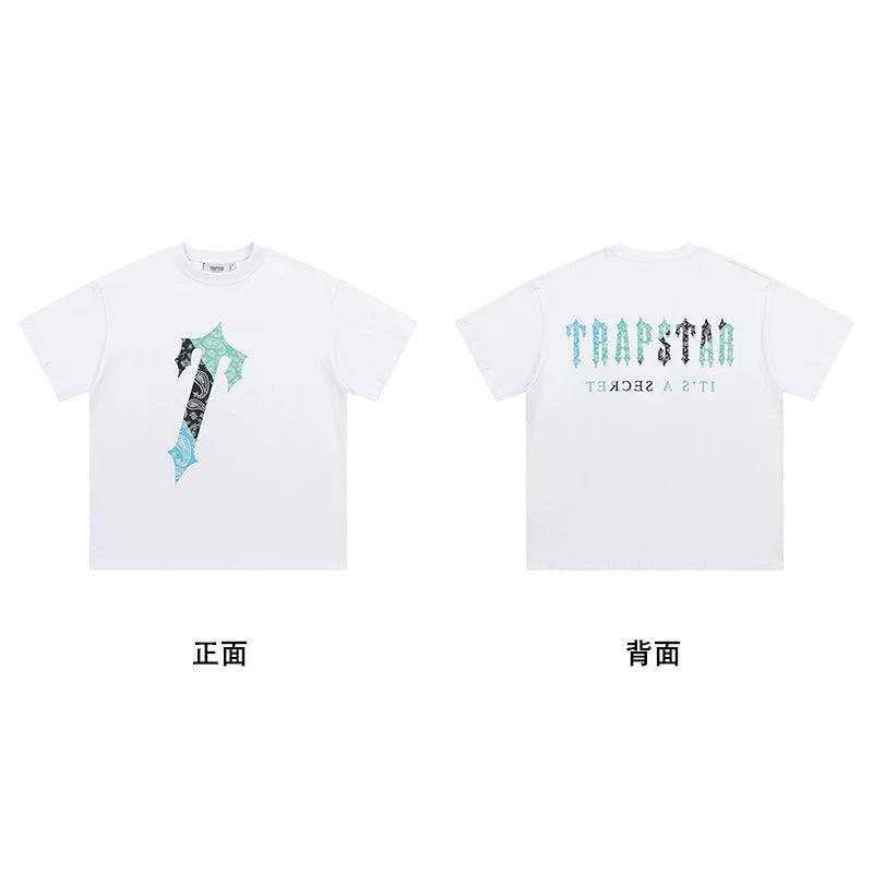 Trapstar short-sleeved T-shirt summer 2025 new letter print men and women casual loose round neck European and American trendy ins (15)