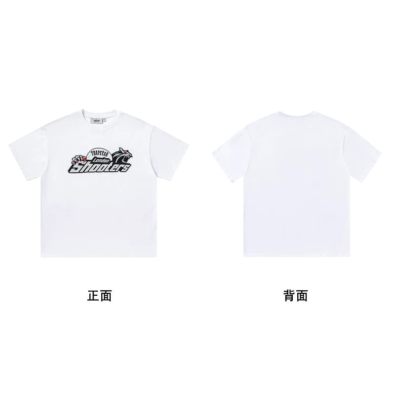 Trapstar short-sleeved T-shirt summer 2025 new letter print men and women casual loose round neck European and American trendy ins (21)