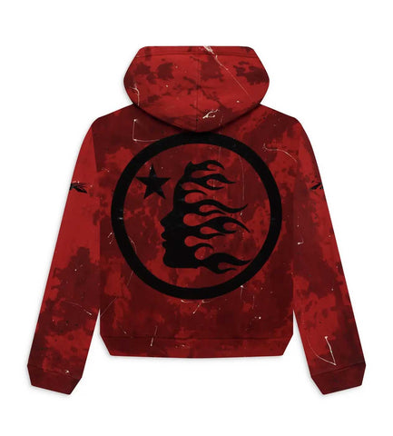 Hellstar Sports Red Tye-Dye Skull Hoodie