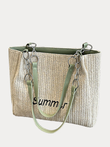 Large Capacity Woven Straw Tote Bag