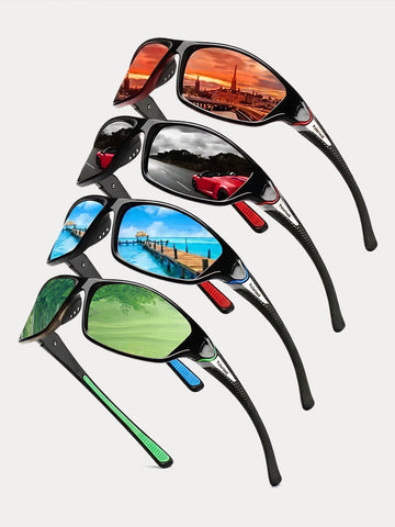 Rectangle Shade Outdoor Cycling Polarized Sunglasses