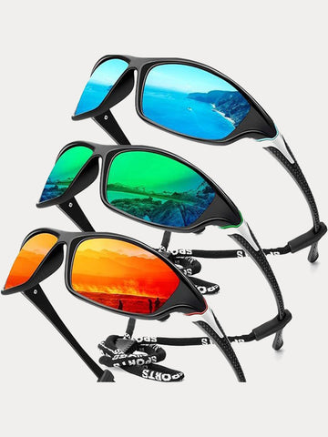 Rectangle Shade Outdoor Cycling Polarized Sunglasses