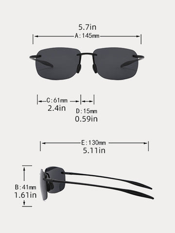 Vintage Rimless Rectangle Sunglasses