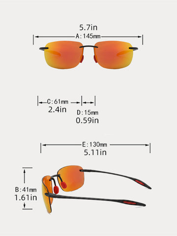Unisex Rimless TR90 Polarized Sunglasses