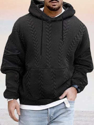 Textural Loose Fit Hoodie