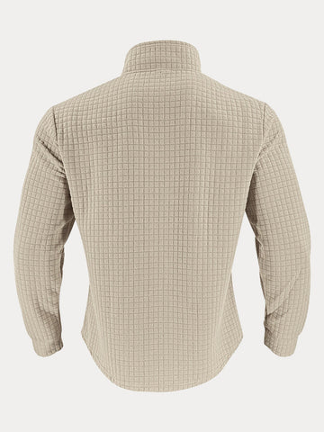 Casual Checkered Stand Collar Sweatshirt