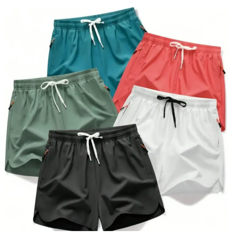 Men’s Quick-Dry Lightweight Training Shorts 5-Pack