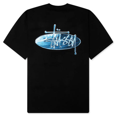 Stussy Wave Oval Tee - Black