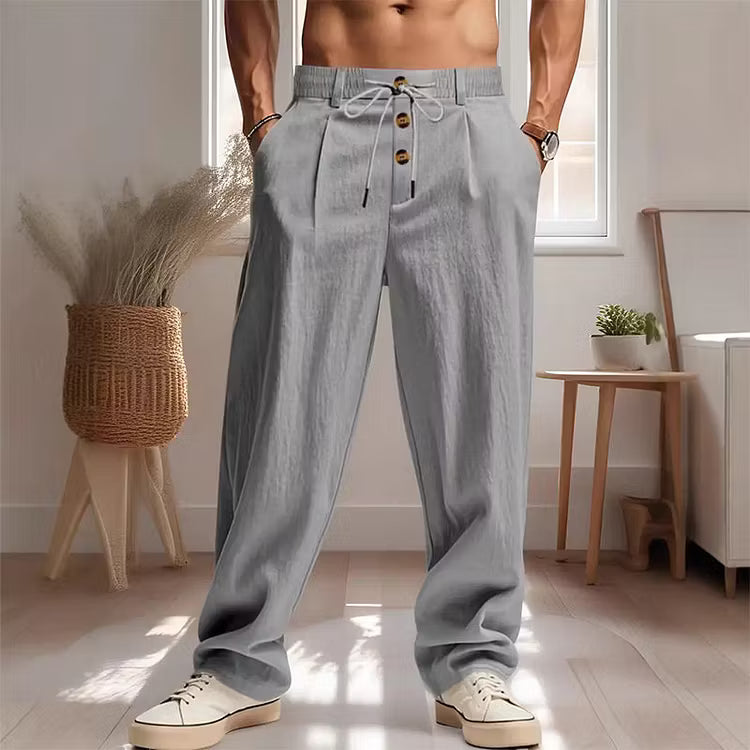 Men's Drawstring Straight-Leg Pants (1)