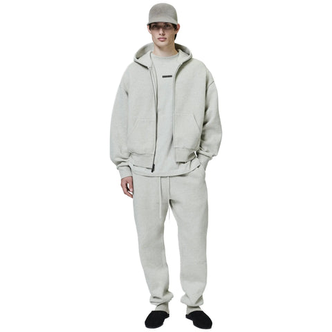Fear Of God Essentials Classic Heather Stone Zip-Up Hoodie (SS25)