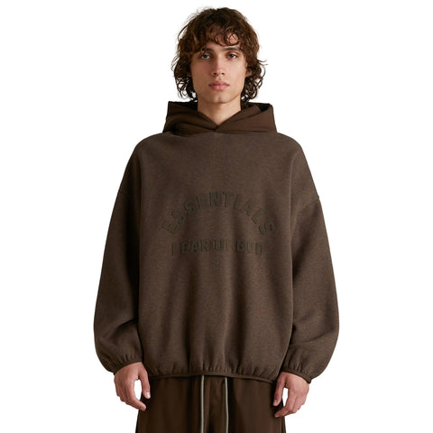 Fear Of God Essentials Core Collection Nylon Fleece Heather Wood Hoodie