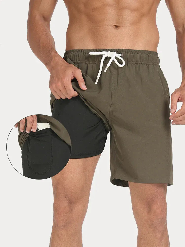 Men’s Quick-Dry Swim Trunks with Built-In Liner