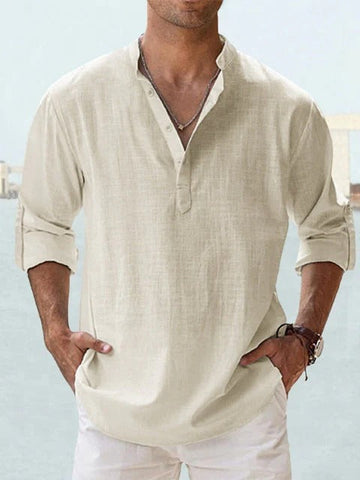 Men’s Lightweight Linen Henley Shirt