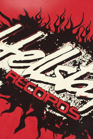 Hellstar Records Flame Graphic Acid Wash Oversized T-Shirt