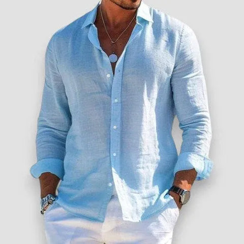 Men’s Lightweight Linen Button-Up Shirt
