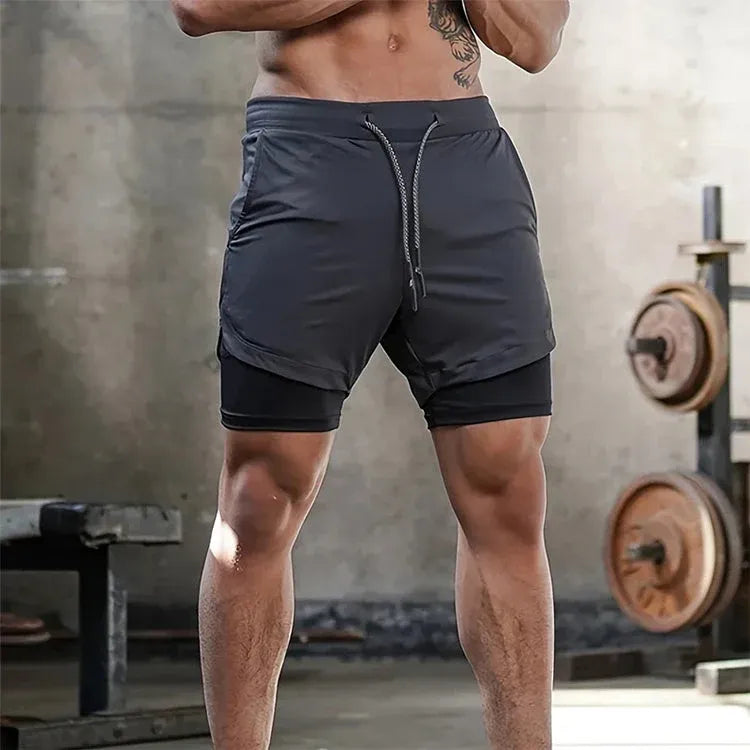 Men’s Double Layer Athletic Shorts