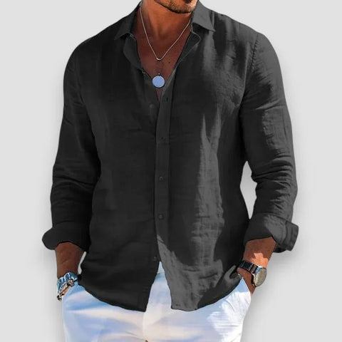 Men’s Lightweight Linen Button-Up Shirt