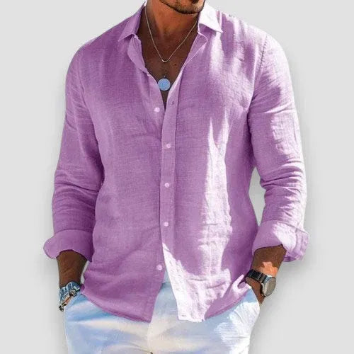 Men’s Lightweight Linen Button-Up Shirt