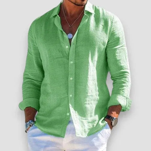 Men’s Lightweight Linen Button-Up Shirt