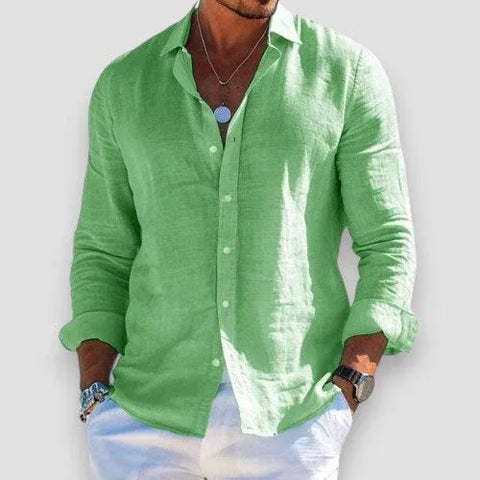 Men’s Lightweight Linen Button-Up Shirt