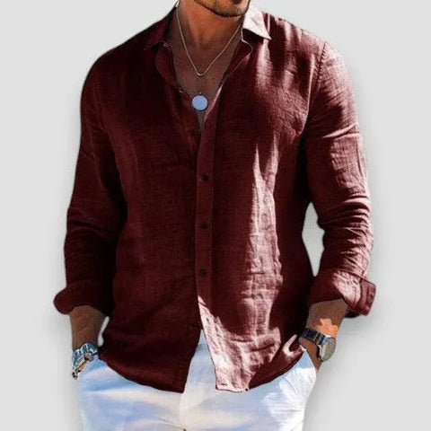 Men’s Lightweight Linen Button-Up Shirt