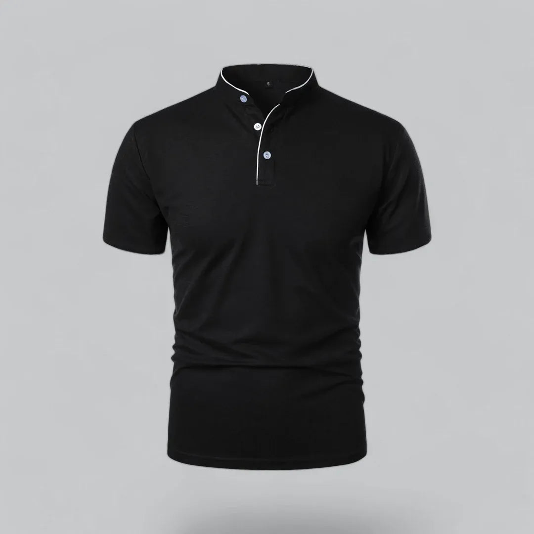 Men’s Short Sleeve Stand Collar Polo Shirt