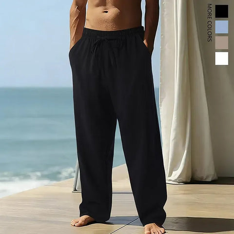 Men’s Lightweight Drawstring Linen-Style Pants (1)