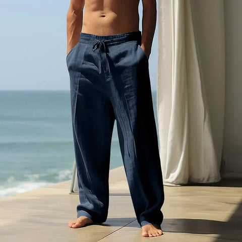 Men’s Lightweight Drawstring Linen-Style Pants (1)