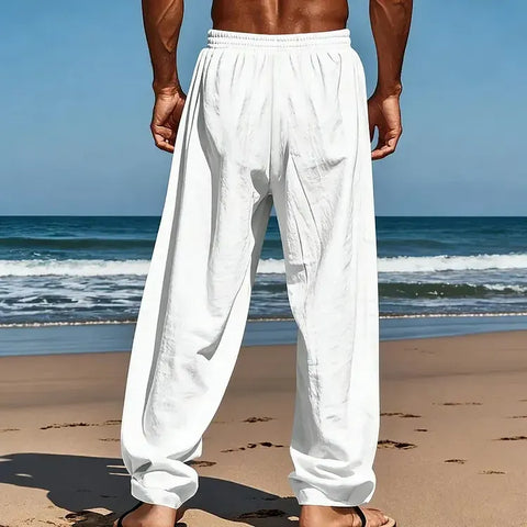 Men’s Lightweight Drawstring Linen-Style Pants (1)